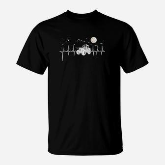 Optimierter Produkt-Titel: Schwarzes T-Shirt Schlagzeug-Herzfrequenz, Musikfan Design - Seseable