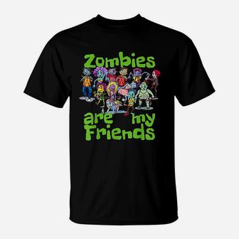 Original Zombies Are My Friends Halloween T-Shirt - Seseable