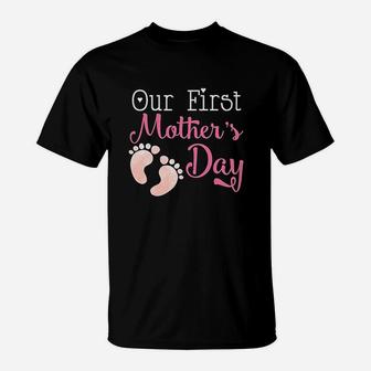 Our First Mothers Day Preg Announcement T-Shirt - Seseable