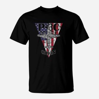 P-3 Orion Military Patrol Airplane Patriotic T-Shirt - Seseable