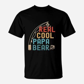 Papa Bear Fishing Reel Cool Papa Bear T-Shirt - Seseable