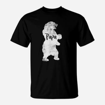 Papa Bear For Camping Fathers Day Or Daddy Bear T-Shirt - Seseable