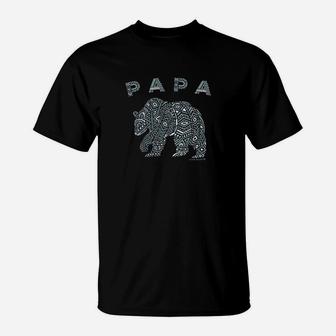 Papa Bear Mandala, dad birthday gifts T-Shirt - Seseable