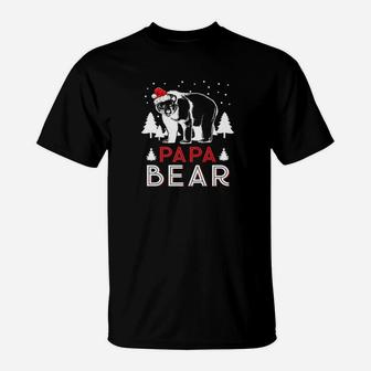 Papa Christmas Bear Santa Family Matching Pajamas T-Shirt - Seseable