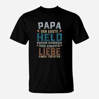 Papa Erster Held & Erste Liebe T-Shirt für Söhne und Töchter - Seseable