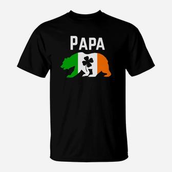 Papa Irish Bear St Pattys Day Gift For Dads T-Shirt - Seseable