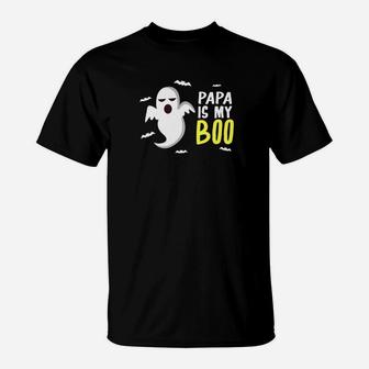 Papa Is My Boo Ghost Bats Happy Halloween T-Shirt - Seseable