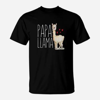 Papa Llama Shirt Matching Family Tribe Dad Grandpa T-Shirt - Seseable