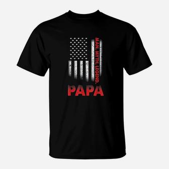 Papa Man Myth Legend Vintage For Dad Father T-Shirt - Seseable