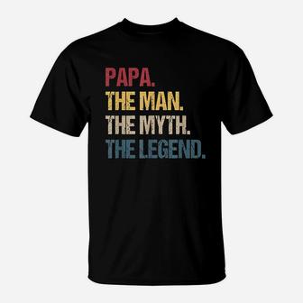 Papa Man Myth Legend Vintage T-Shirt - Seseable