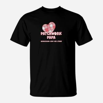 Papa Patchwork Vatertag Lieblingspapa T-Shirt - Seseable