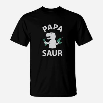 Papa Saur Trex Dad And Baby Saur Daddy And Me T-Shirt - Seseable