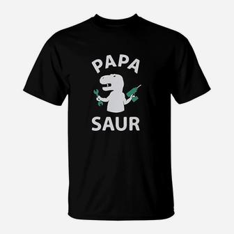 Papa Saur Trex Dad Baby Saur Daddy And Me Matching T-Shirt - Seseable