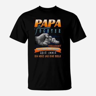 Papa & Tochter Hand in Hand T-Shirt, Herz & Seele Design - Seseable