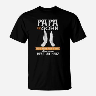 Papa und Sohn Herz an Herz T-Shirt, Bindung & Liebe Design - Seseable