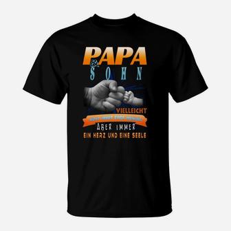 Papa und Sohn Herz & Seele T-Shirt, Vater-Sohn-Motiv mit Spruch - Seseable