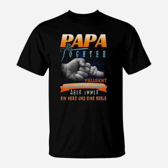Papa und Tochter Hand in Hand T-Shirt, Herz & Seele Motiv - Seseable