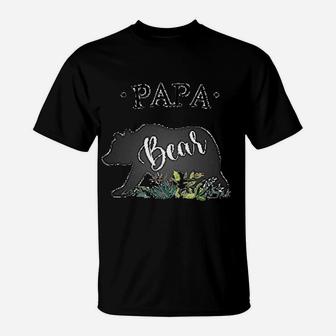 Papa White Bear Silhouette Art Grass T-Shirt - Seseable