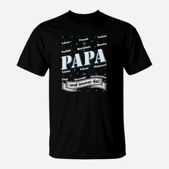 Papa Wortwolke Design T-Shirt, Liebevolle Beschreibungen für Väter - Seseable