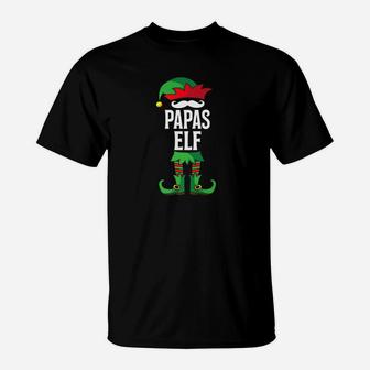 Papas Elf Costume Christmas Holiday Matching Family Shirt T-Shirt - Seseable