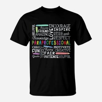 Paraprofessional Word Cloud Gift Paraprofessional T-Shirt - Seseable