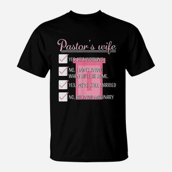 Pastors Wife Funny Checklist Appreciation Gift T-Shirt - Seseable