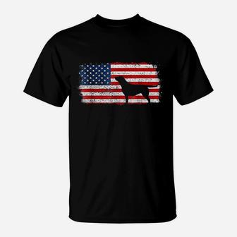 Patriotic Chocolate Lab American Flag Vintage T-Shirt - Seseable