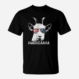 Patriotic Goat 4th Of July Funny Goat Americaaa T-Shirt - Seseable