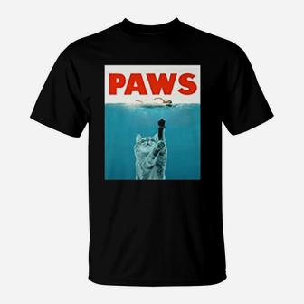 Paws Kitten Meow Parody Funny Cat Lover Gifts T-Shirt - Seseable