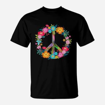 Peace Love Hippie Costume Tie Die 60s 70s T-Shirt - Seseable
