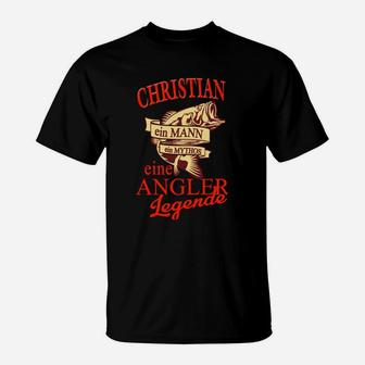 Personalisiertes Angler-T-Shirt für Christian mit Legenden-Motiv - Seseable