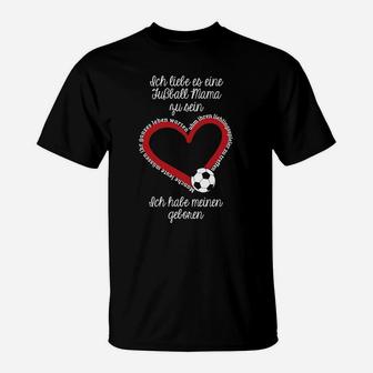 Personalisiertes Fußballmama T-Shirt: Herzdesign Fußball Mama Liebe - Seseable