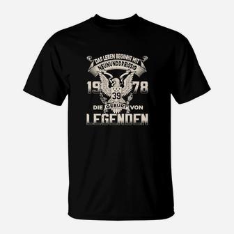 Personalisiertes Geburtsjahr Legenden T-Shirt mit Adler Motiv - Seseable