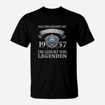 Personalisiertes Geburtsjahr T-Shirt 1957, Legenden Geburt Design - Seseable