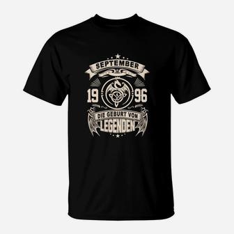 Personalisiertes Geburtstags-T-Shirt September 1996 - Geburt von Legenden - Seseable