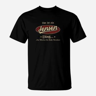 Personalisiertes Jensen Ding Schwarzes T-Shirt mit Spruch - Seseable