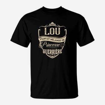 Personalisiertes Schwarzes T-Shirt Lou – Mix aus Prinzessin & Kriegerin - Seseable