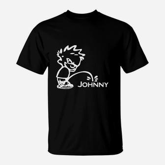 Personalisiertes Surfer-Design T-Shirt 'Johnny' in Schwarz, Surfer-Stil Shirt - Seseable
