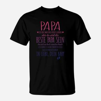 Personalisiertes T-Shirt Bester Papa, liebevolle Nachricht vom Baby - Seseable