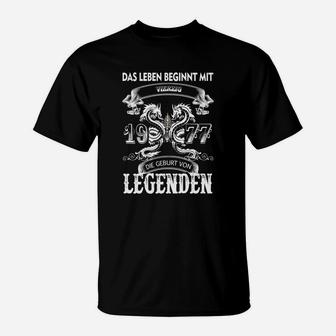 Personalisiertes T-Shirt Legenden 1977, Lebensbeginn Design - Seseable