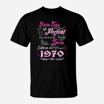 Personalisiertes T-Shirt Perfekte Frau 1970, Geburtstagsdesign - Seseable