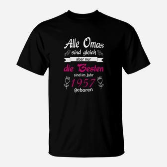 Persönliches Geburtsjahr T-Shirt für Omas, Jahrgang 1957, Perfektes Präsent - Seseable