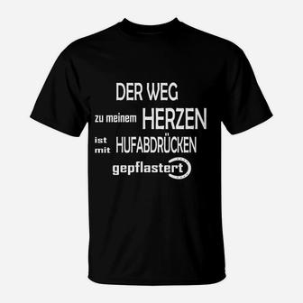 Pferd Hufabrücke Herzen Liebe T-Shirt - Seseable
