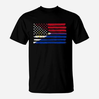 Philippines Usa Flag Vintage T-Shirt - Seseable