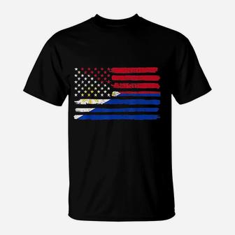Philippines Usa Flag Vintage T-Shirt - Seseable
