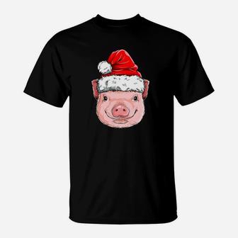 Pig Santa Christmas Kids Boys Girls Funny Xmas Gifts T-Shirt - Seseable