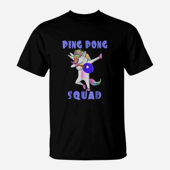 Ping Pong Squad Dabbing Unicorn Funny Table Tennis T-Shirt - Seseable