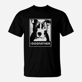 Pit Bull Terrier The Dogfather, best christmas gifts for dad T-Shirt - Seseable