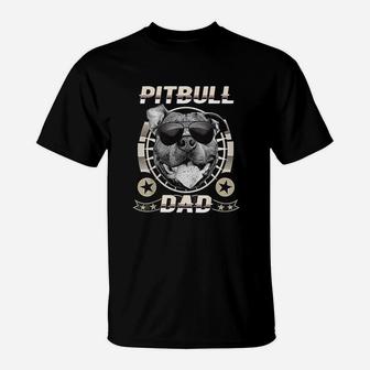 Pitbull Dad Cool Pit Bull Dog Vintage Proud Daddy Gift T-Shirt - Seseable