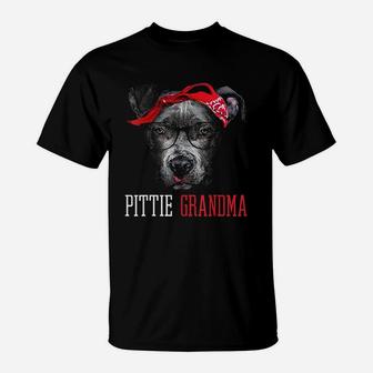Pittie Grandma Granny Pitbull Dog Lovers T-Shirt - Seseable